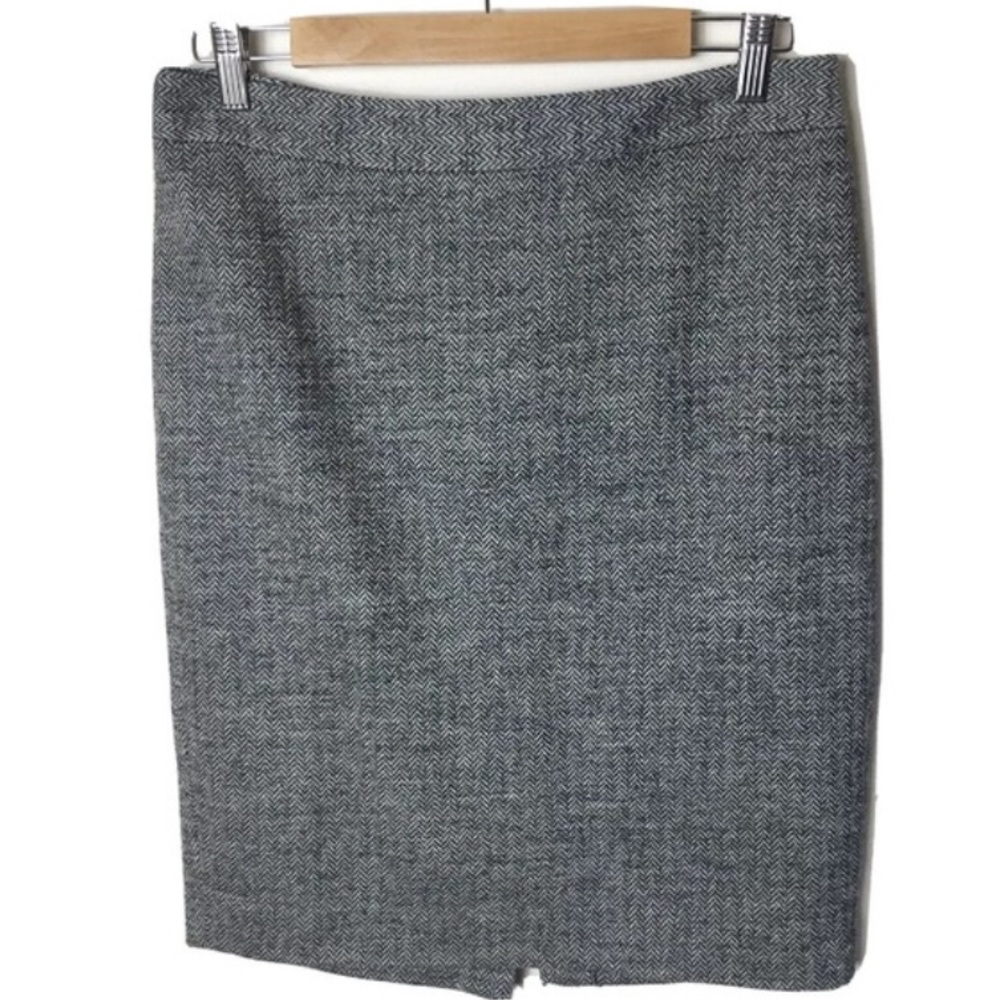 😊 LOFT Herringbone Cotton Wool Pencil Skirt